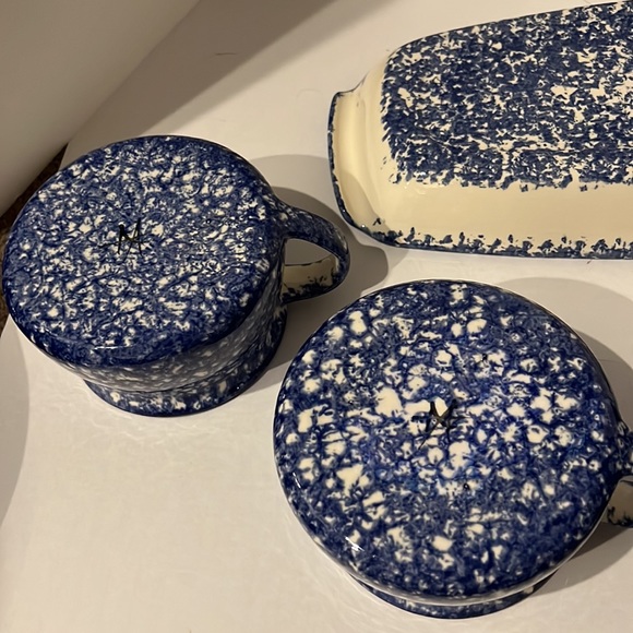 Molly Dallas Blue Spatterware Four Bowls One Tray - Picture 7 of 8